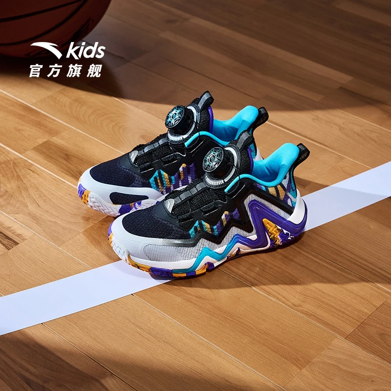安踏儿童新款春季男小童女童逆鳞篮球鞋舒适防滑运动鞋篮球鞋9955