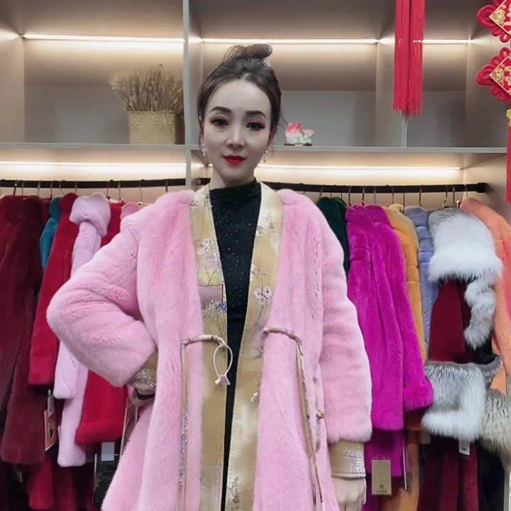 进口整版水貂皮大衣
