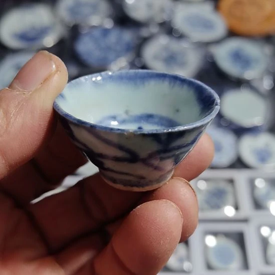 瓷片青花影青杯垫学习标本