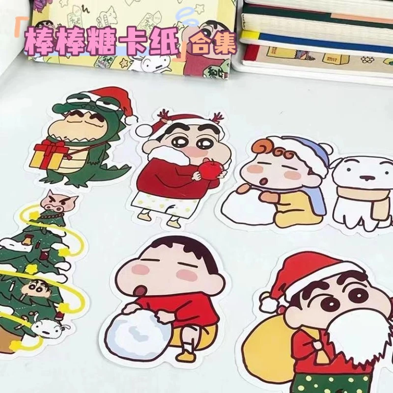 【六一】可爱蜡笔小新圣诞限定卡纸棒棒糖装饰卡纸圣诞卡纸棒棒糖卡