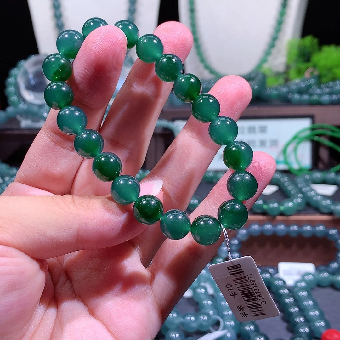 三***品翡翠未镶嵌手链天然a货翡翠手串10