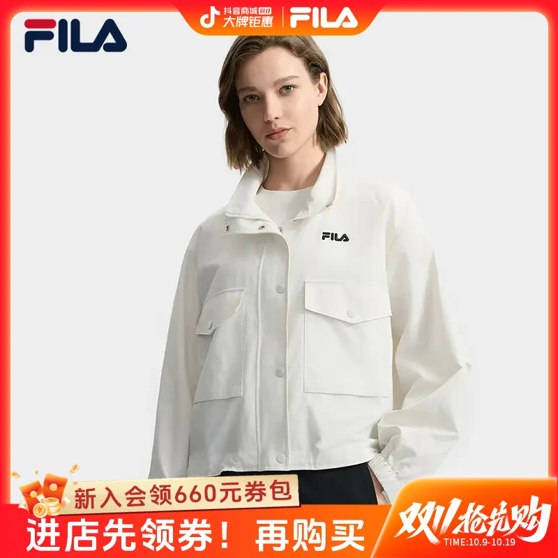Fila/斐乐女士秋季新款简约洋气休闲百搭舒适梭织外套F11W538702F