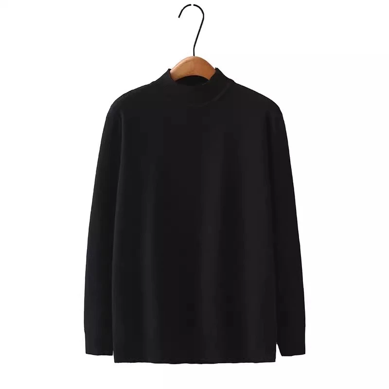 【纯色打底黑色】高级半高领修身长袖内搭针织打底衫女装春季今年
