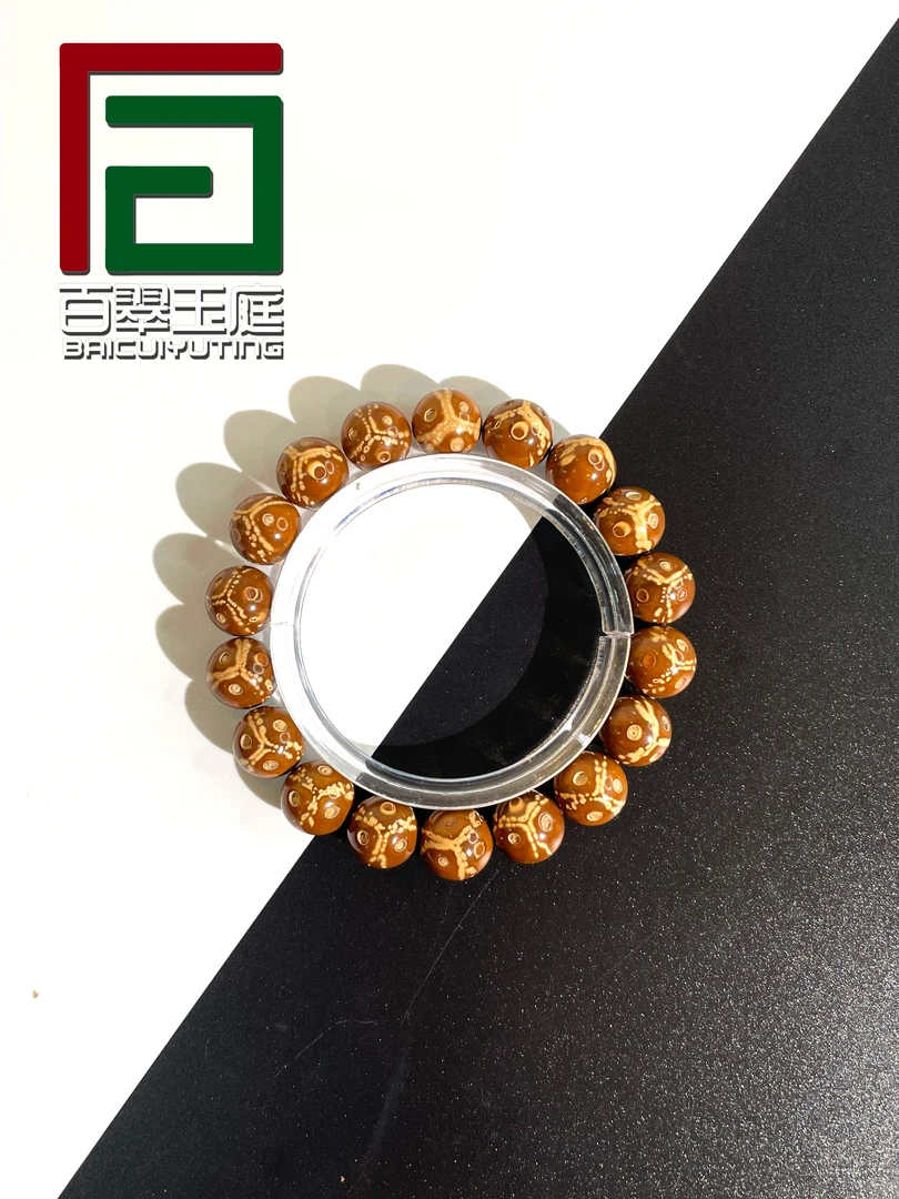 3718熊猫半实心正圆光珠卡12尺寸紫金鼠手串