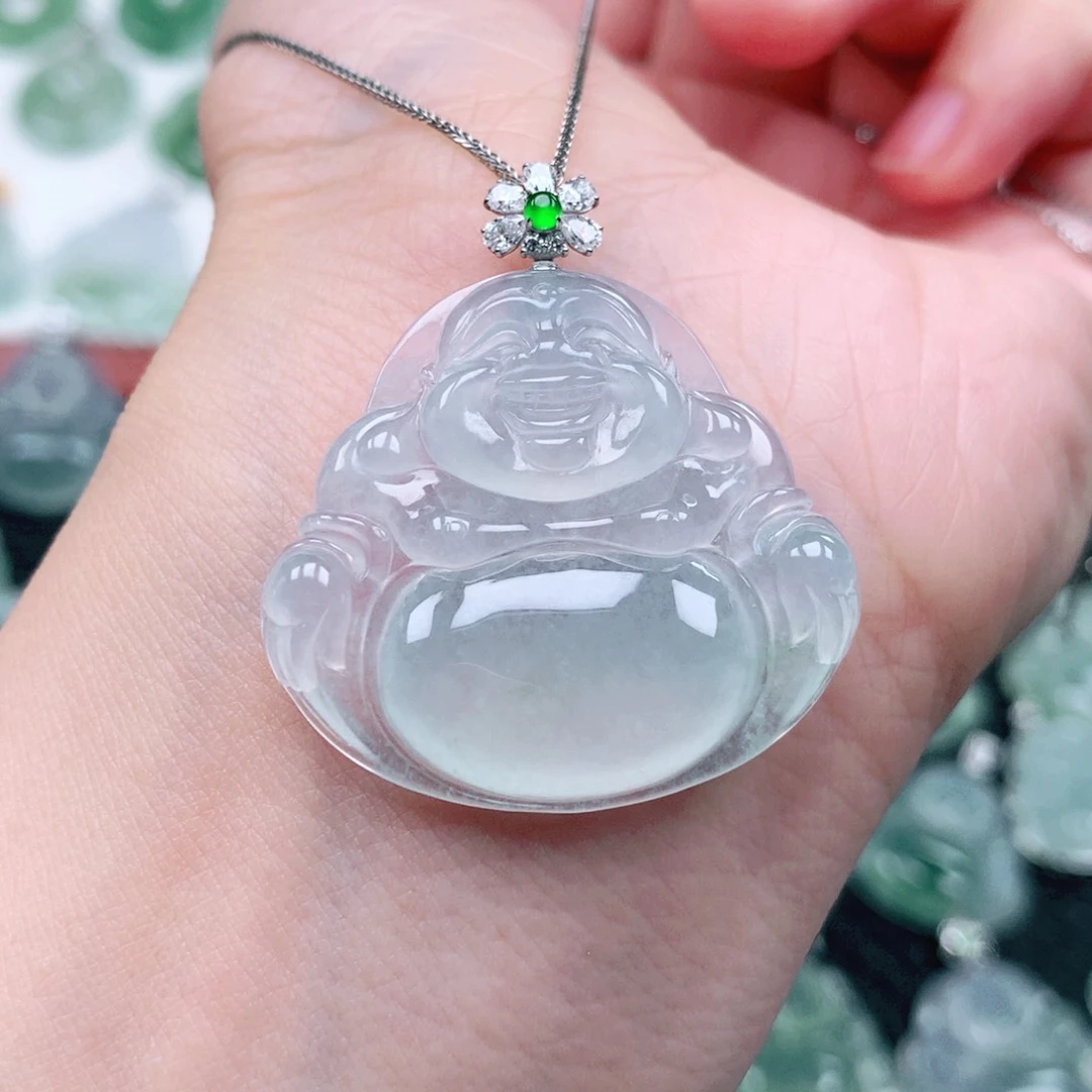 吊坠(不含链)18K金镶嵌翡翠