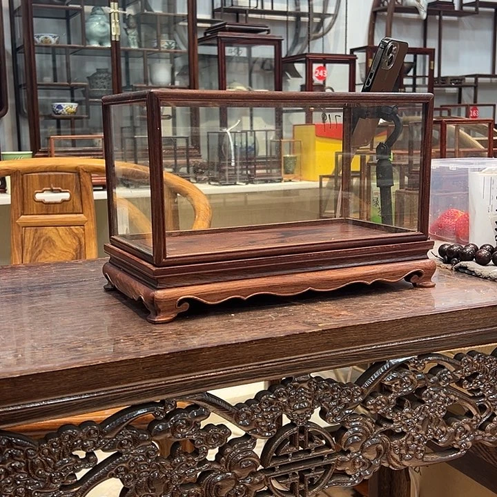红酸枝木类细*凤红酸枝巴里黄檀玻璃罩719