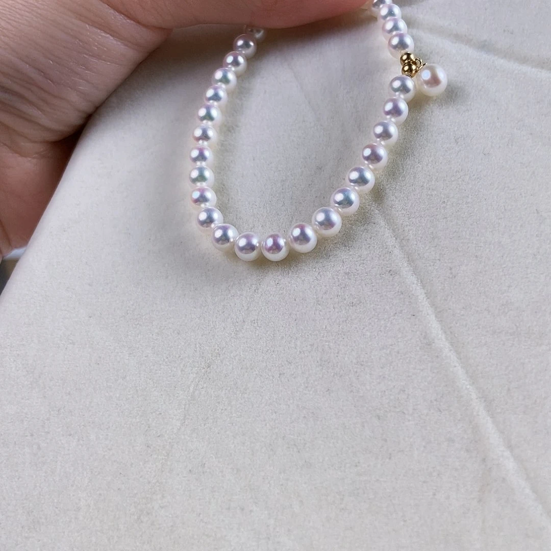 淡水珍珠手绳18K金镶嵌