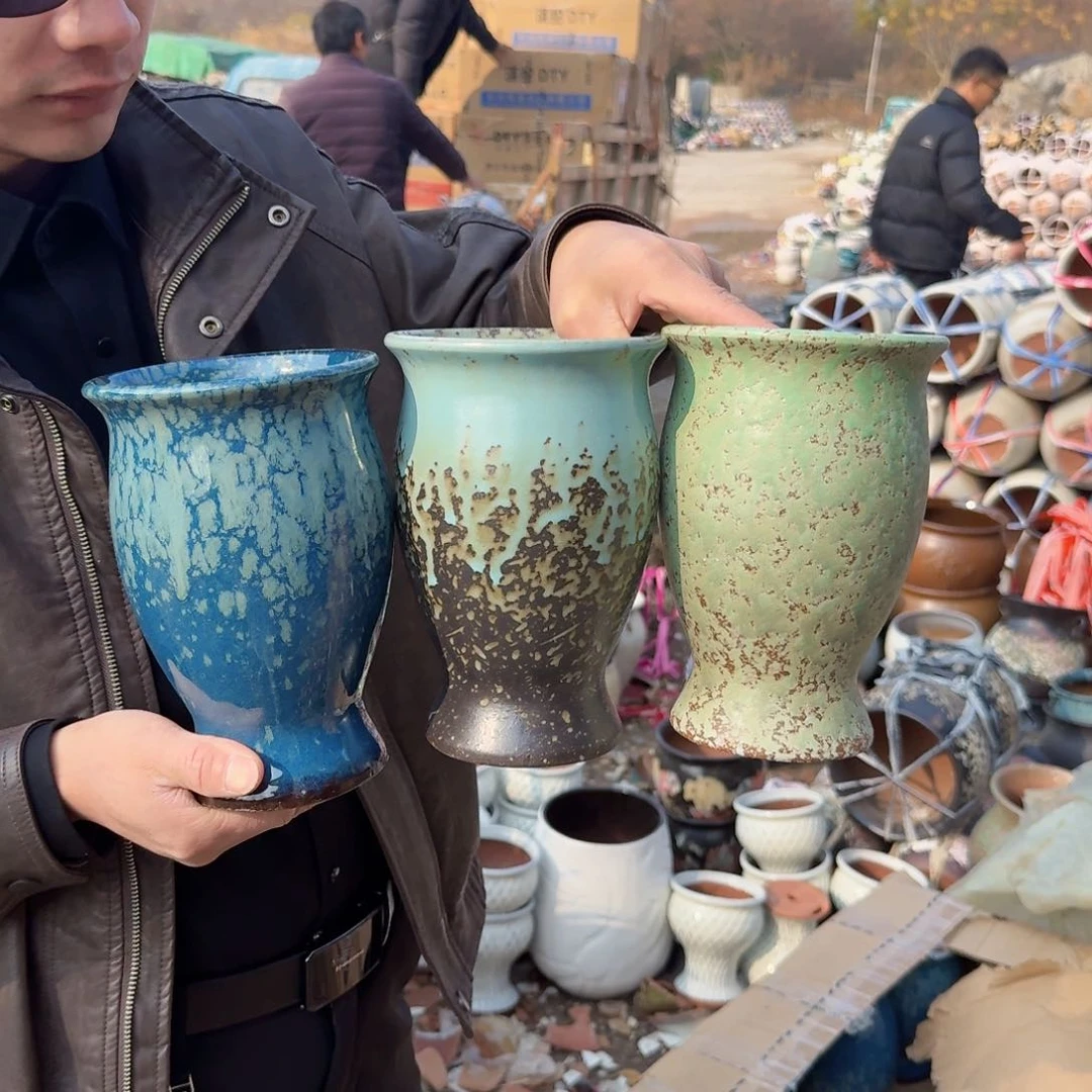 紫砂花盆口13高20（三个美人鱼