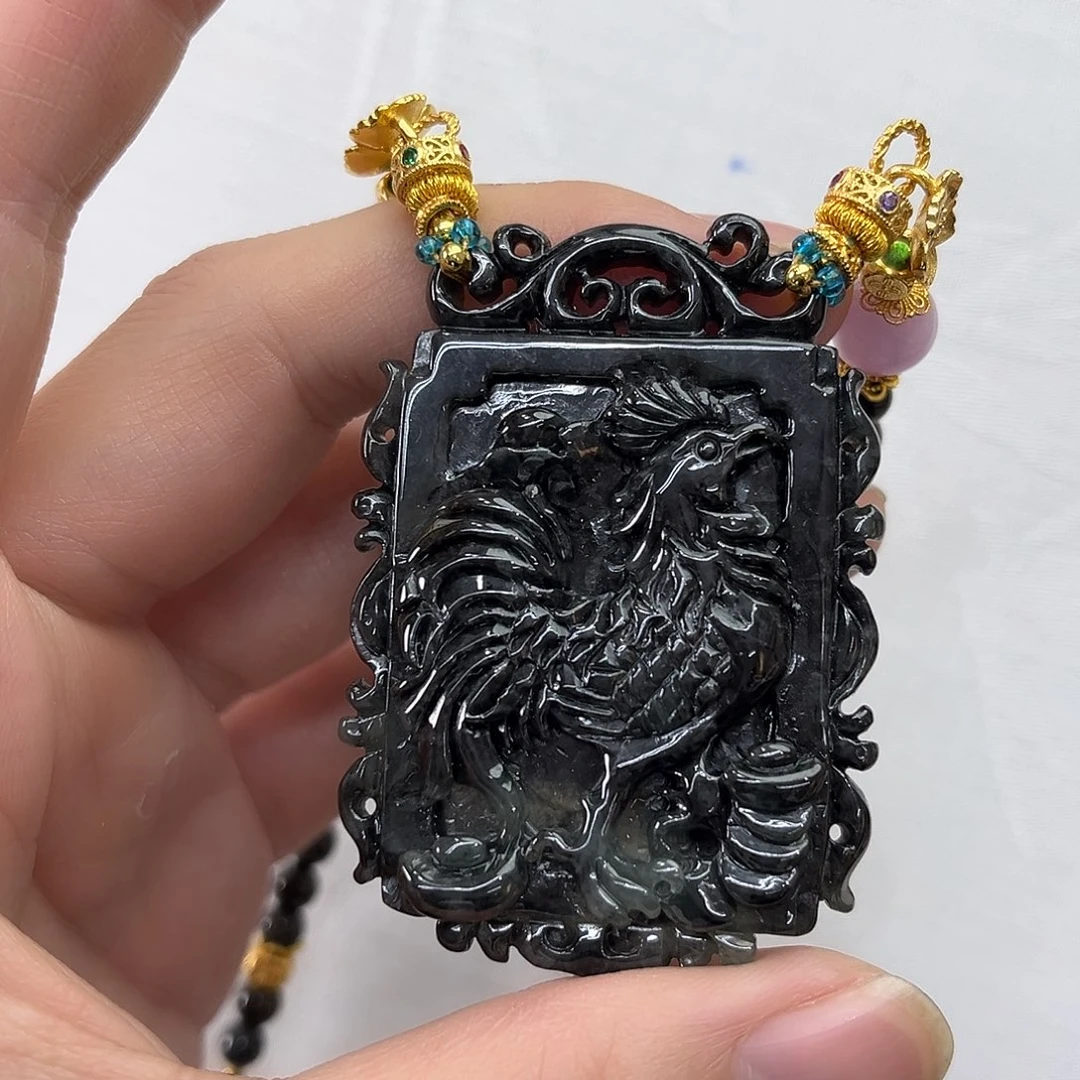 翡翠合金吊坠(赠链)国风