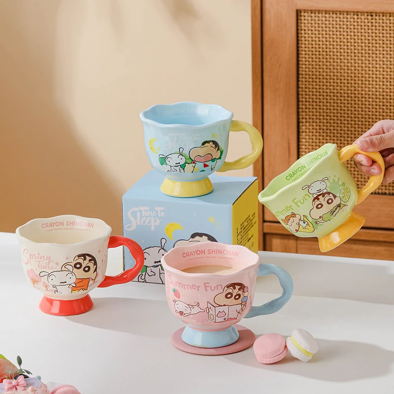 川岛屋蜡笔小新杯子陶瓷马克杯办公室水杯家用早餐杯生日毕业礼物