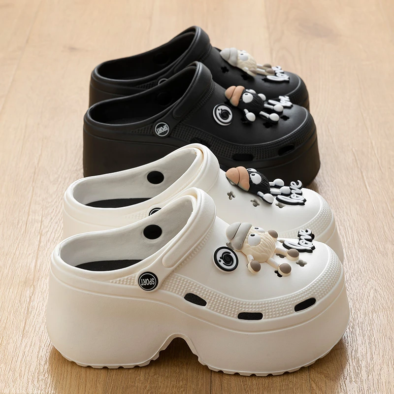2025夏季高颜值百搭小众鞋子爆款增高7cm洞洞鞋外穿厚底防滑防臭