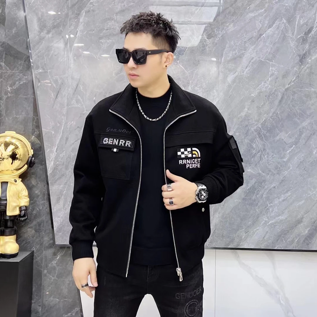 戈诺尔黑色休闲时尚短款夹克