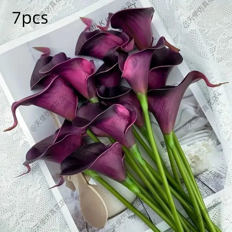 ins紫色马蹄莲PU仿真花35cm高度仿真手感高质量摆件拍摄道具婚庆