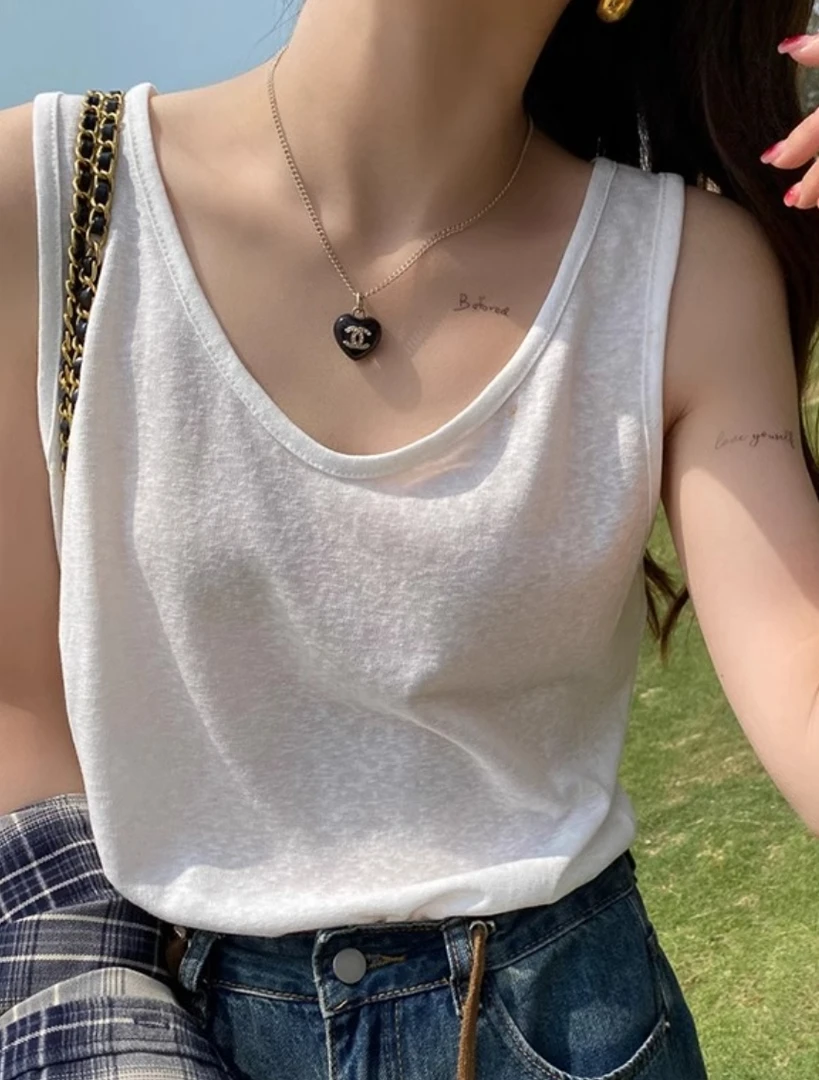 雪花棉背心2025新款内搭遮副乳上衣U领雪花棉打底吊带女夏外穿