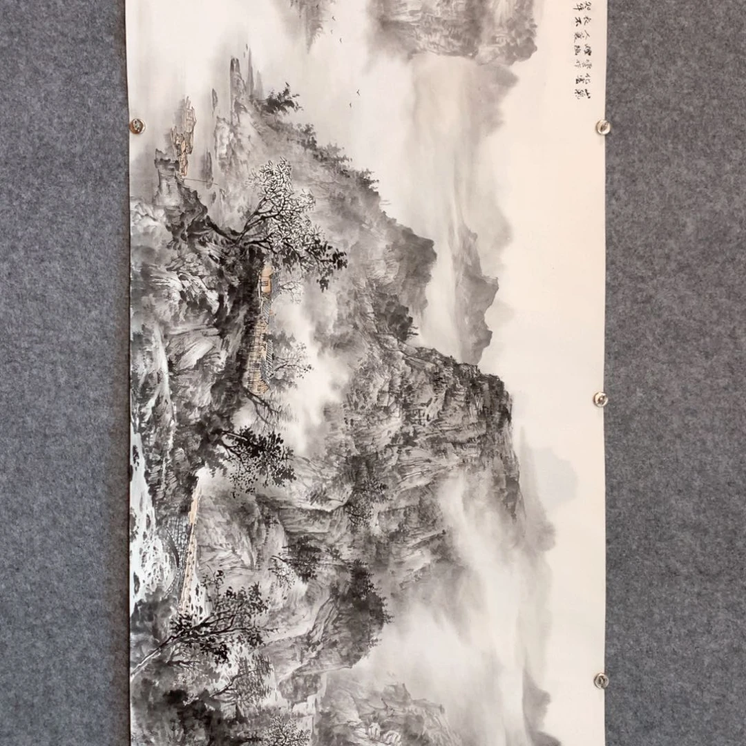 平***人国画山水作品写意