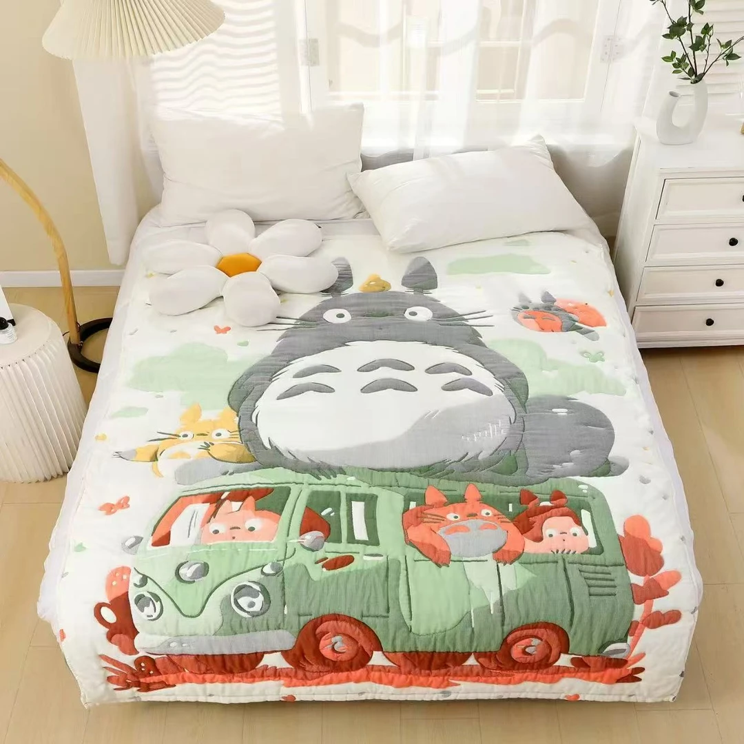 【旅行龙猫】 150*200cm 全棉纱布薄款羊绒被