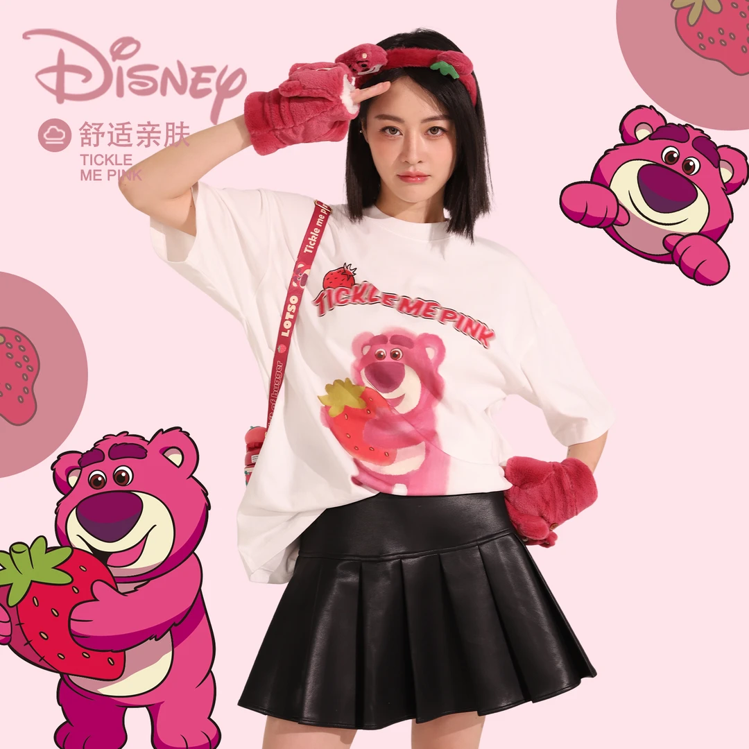 Disney/迪士尼总动员情侣款100%纯棉T恤舒适百搭夏季亲肤宽松