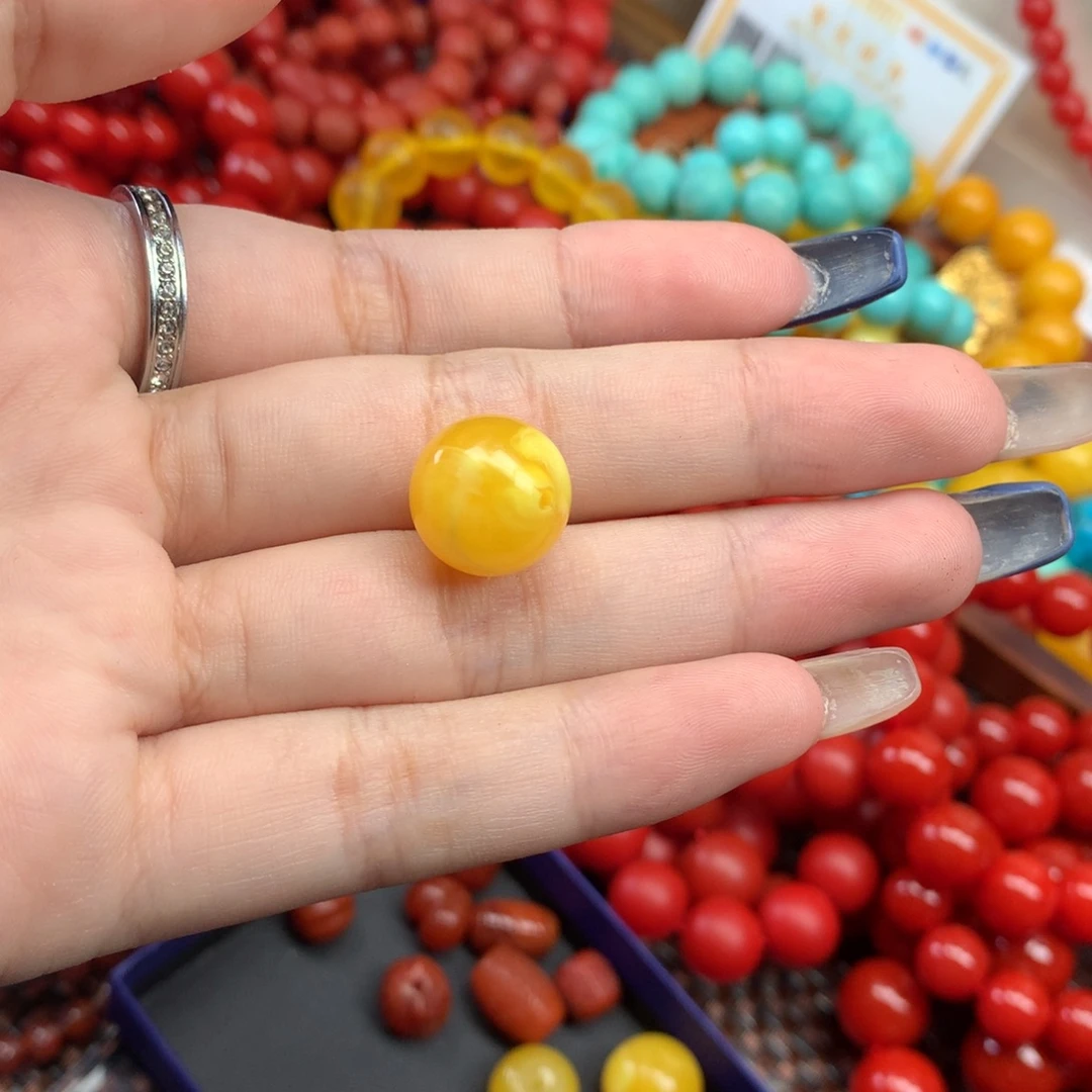 回***忆琥珀未镶嵌颈饰蜜蜡卡14m单株