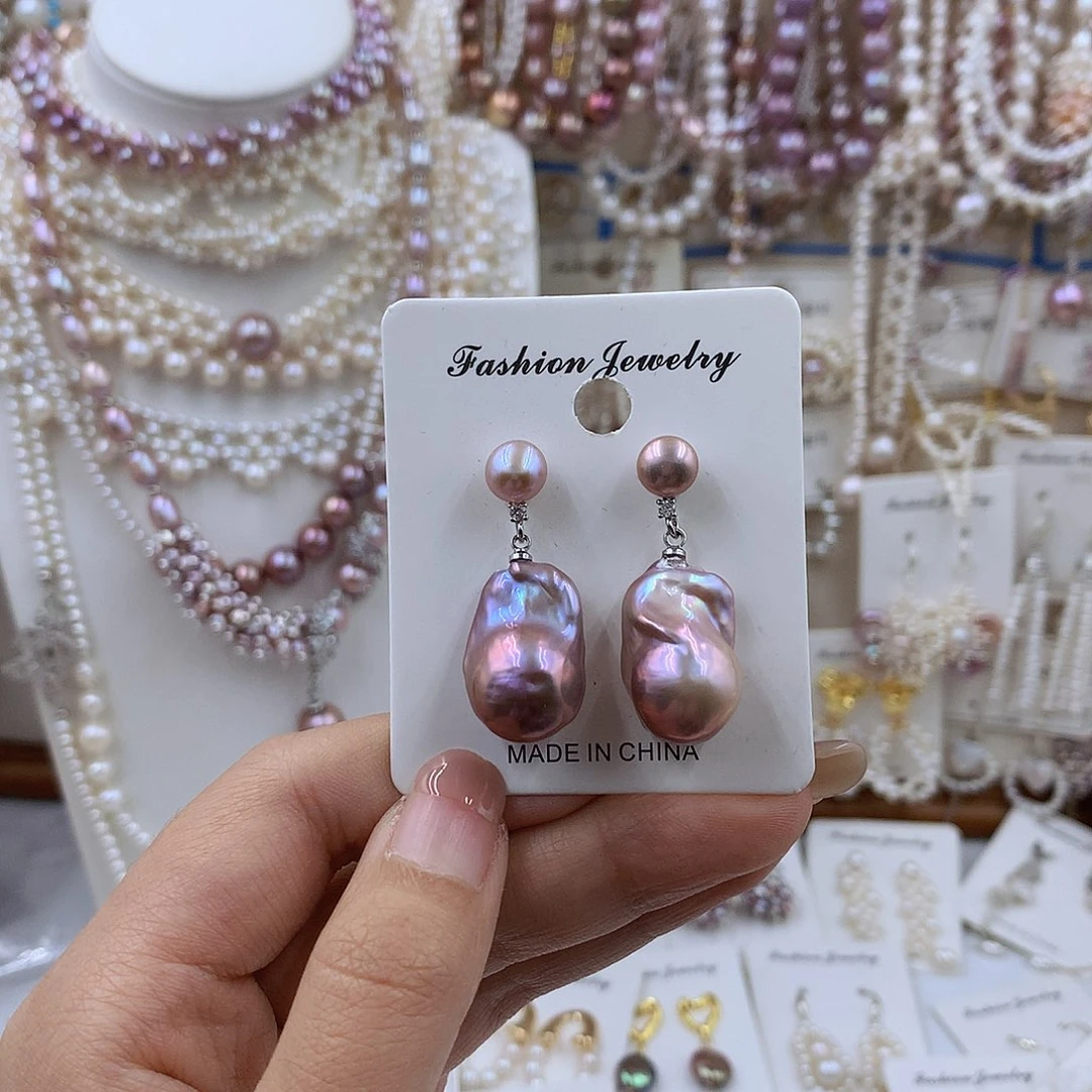 项链银S925镶嵌淡水珍珠