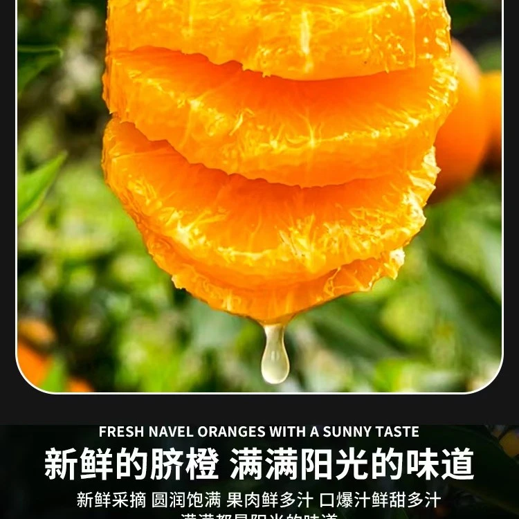 满满VC奉节脐橙橙子健康水果沃柑奉节脐橙大果果冻