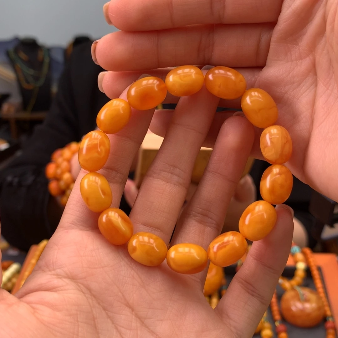 蜜蜡手串未镶嵌天然