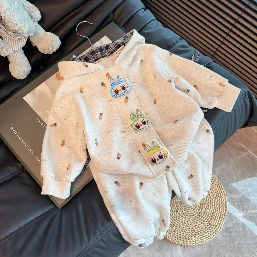 【拉布布】2025新款秋装卫衣套装男童女童亲子装立体玩偶卫衣外套