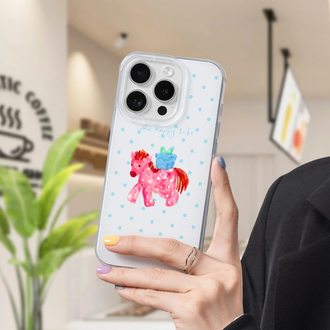 小马礼物主题适用苹果16pro手机壳可爱风设计vivos30/oppofindx8s