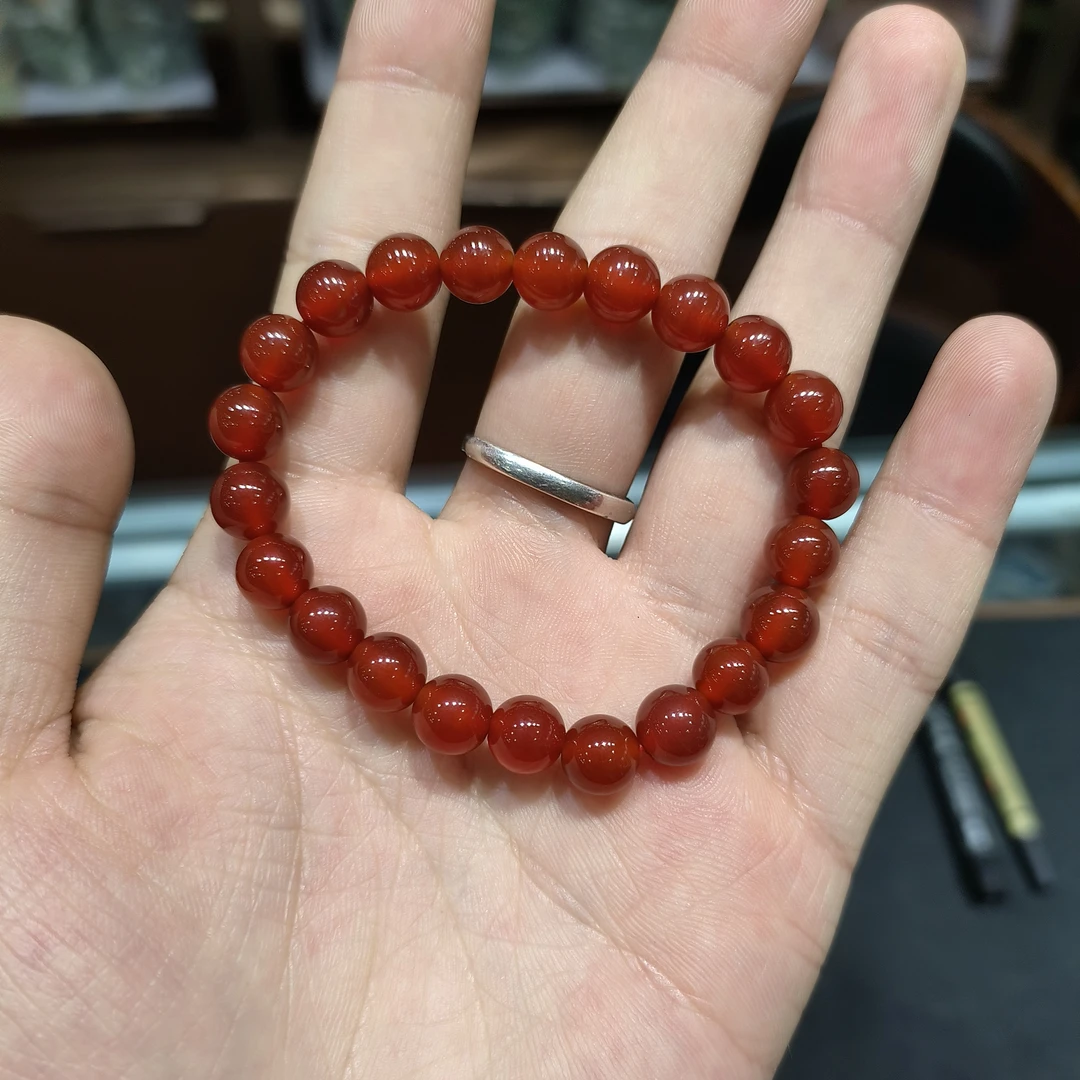 《黛喜珠宝》天然A级玛瑙玉髓8mm手串多样性发其一