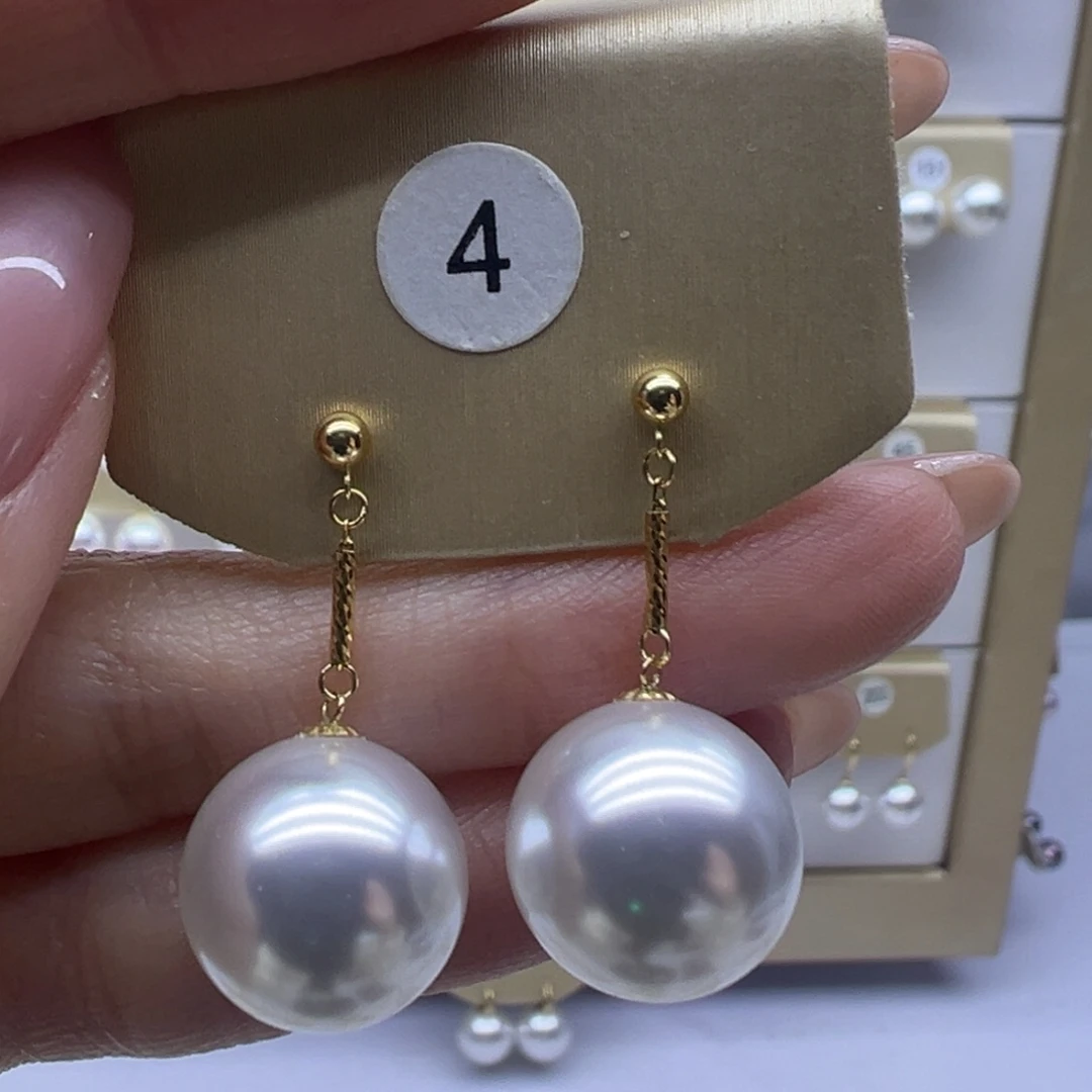 淡水珍珠耳饰18K金镶嵌