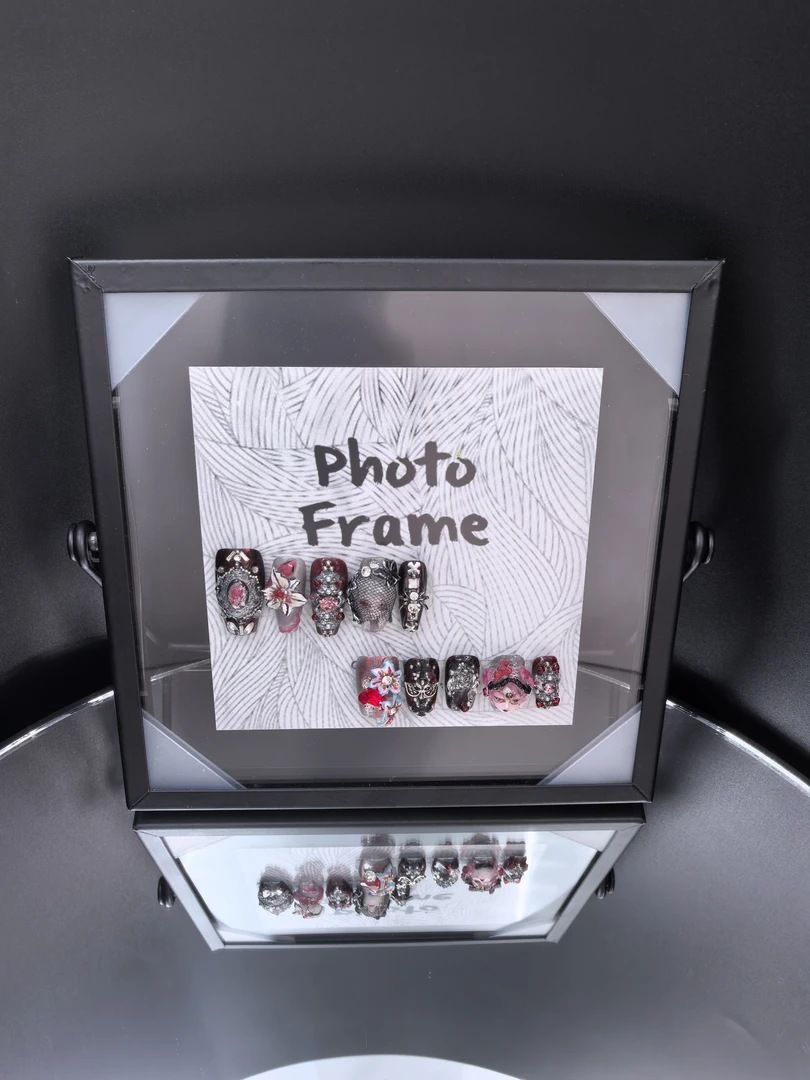 安夏 夜阑蔷薇 长梯 纯手工穿戴甲10片 娃娃款哥特风