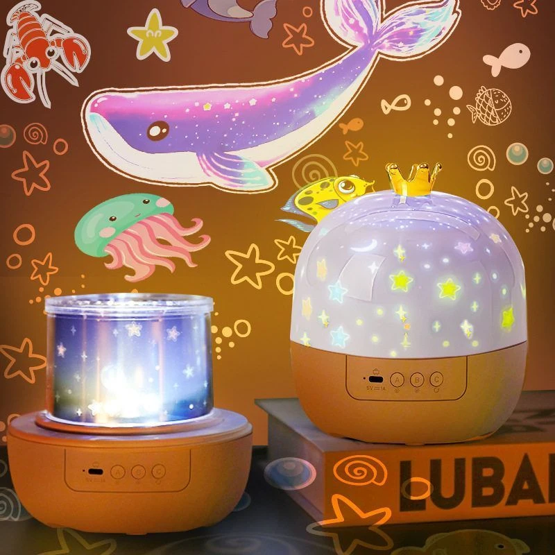 梦幻星空投影灯生日节日女孩礼物浪漫蓝牙音乐盒旋转高清小夜灯