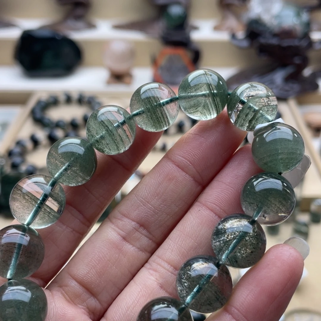 未镶嵌紫晶手链绿幽灵千层手串
