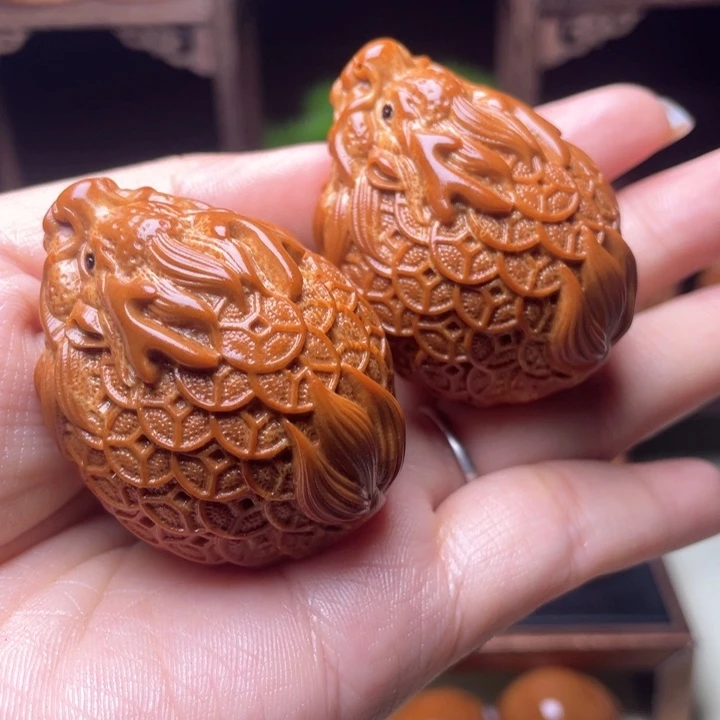 吊坠橄榄核金币龙龟手球3.5