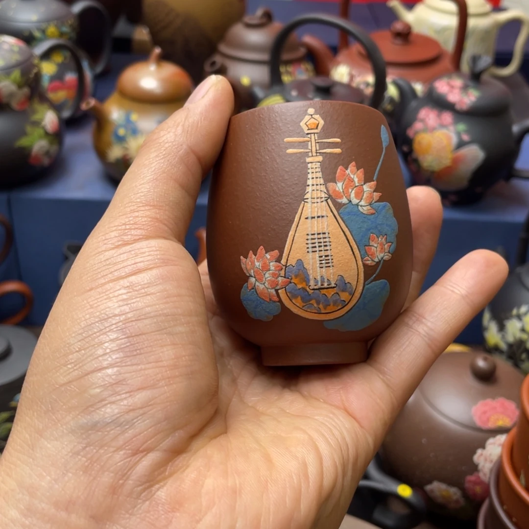 茶杯红泥紫砂主人杯100cc