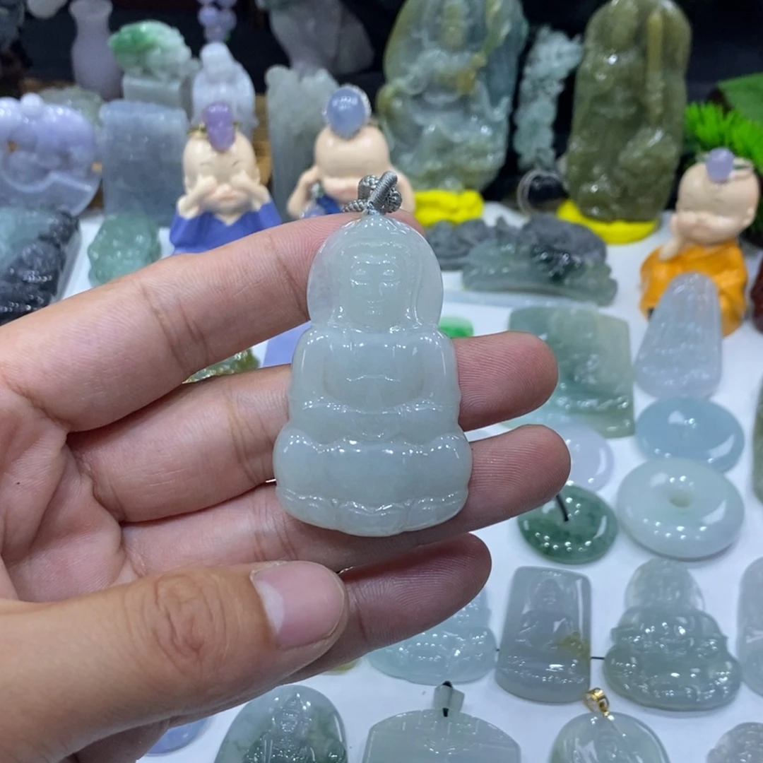 翡翠未镶嵌吊坠(不含链)观音
