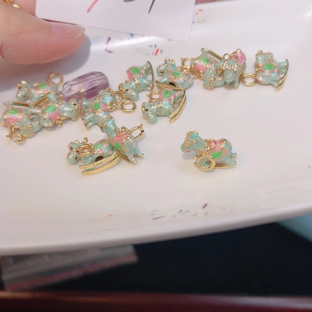 紫晶珠宝半成品银S925镀金镶嵌11