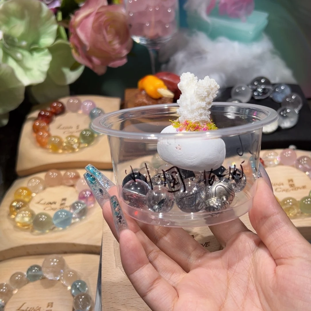 烟晶手链银S925镶嵌小*圆