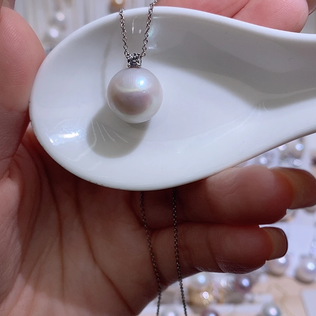 吊坠(赠链)淡水珍珠银S925镶嵌w13.3