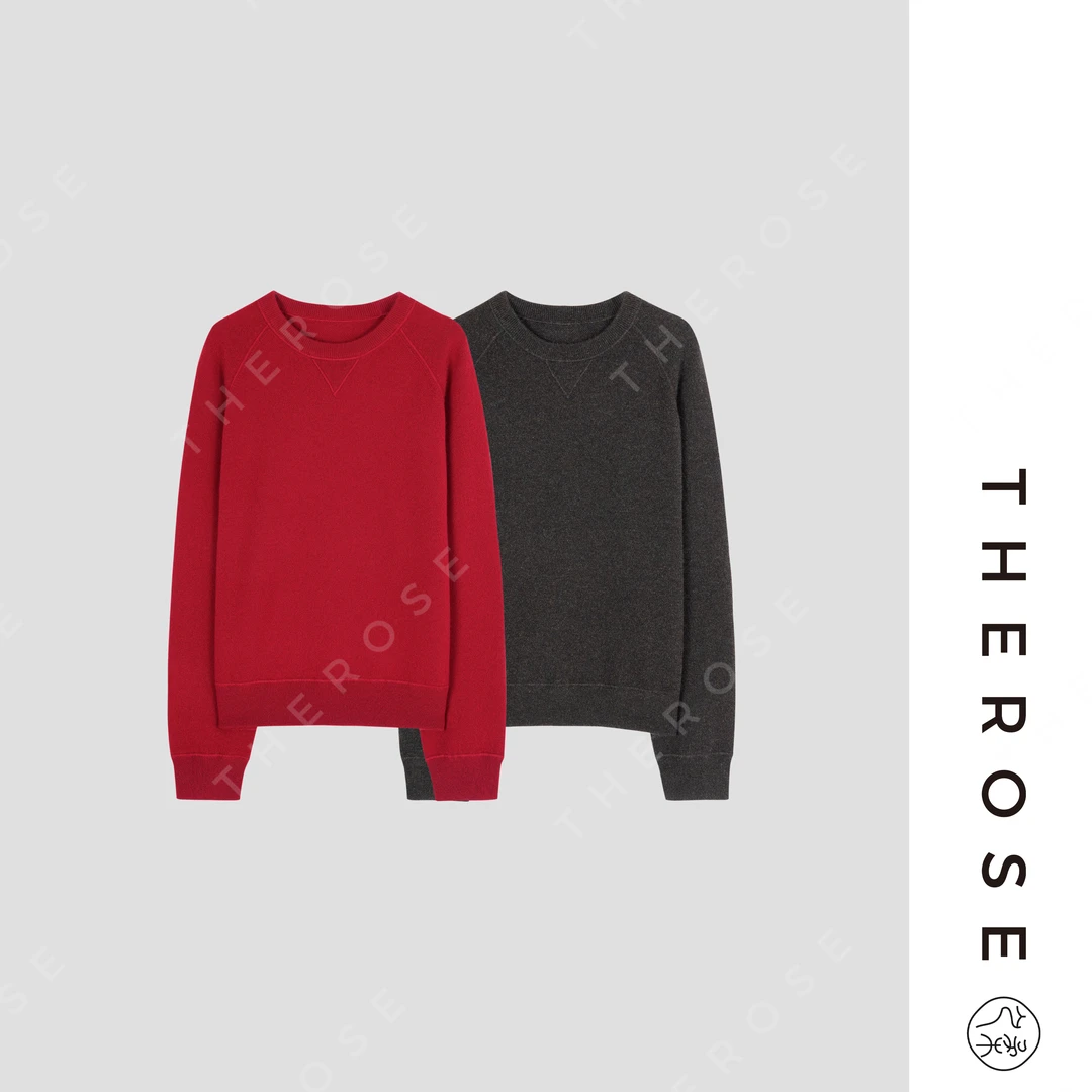 之柔【都市篝火】秋冬松弛简约休闲羊绒针织卫衣保暖百搭圆领上衣女