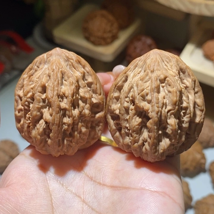 把件文玩核桃39尺寸麦穗虎头
