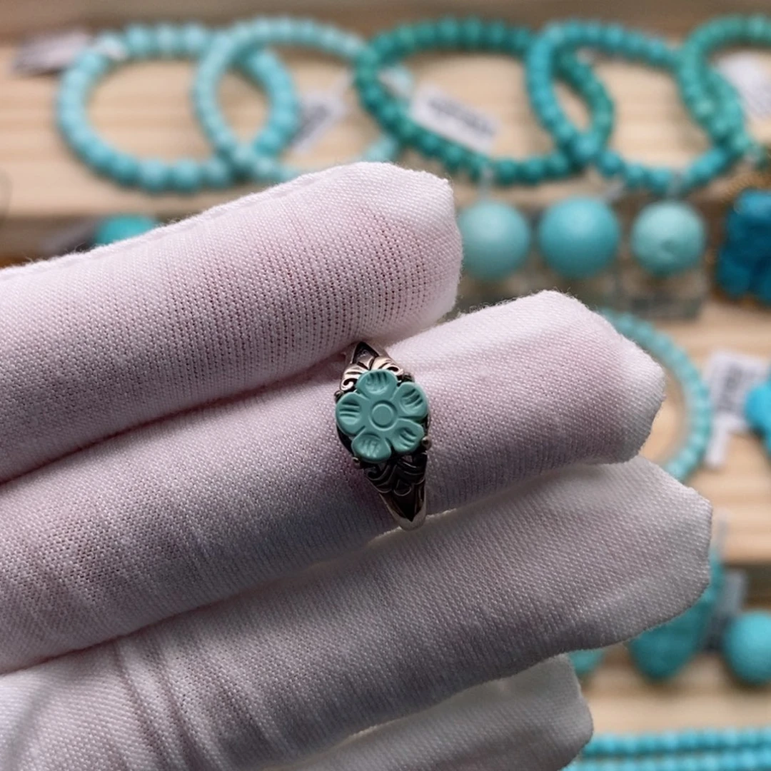 银S925镶嵌绿松石珠宝奇石