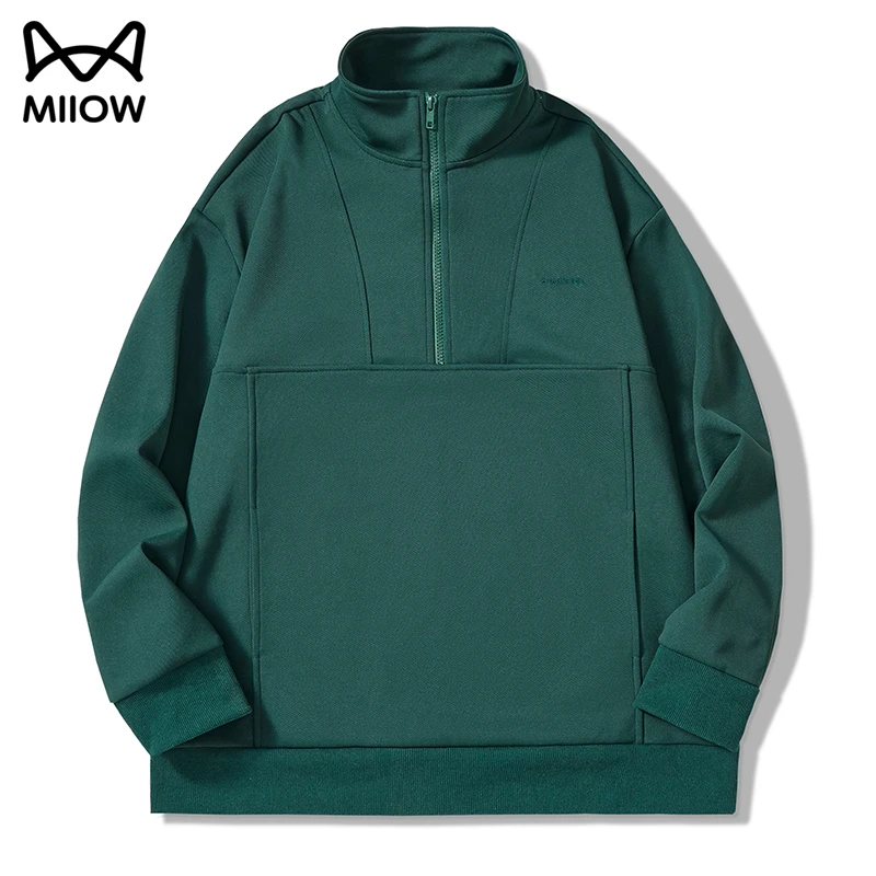 猫人男士秋冬立领卫衣半拉链重磅高级感网红洋气轻奢痞帅长袖衣服