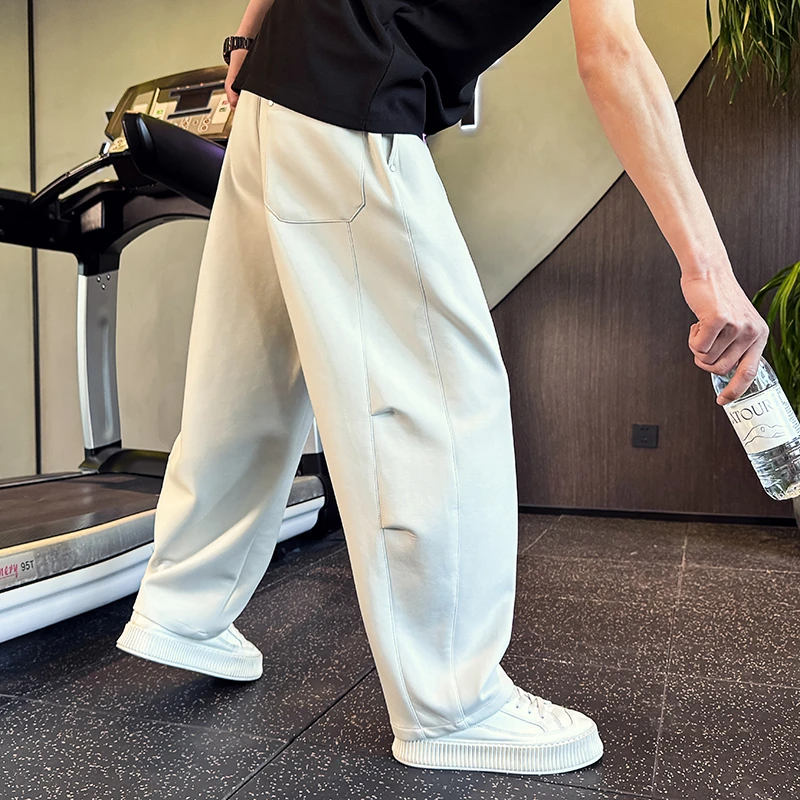 卫裤男款夏季2025新款爆款简约潮牌直筒裤休闲运动宽松弯刀裤男裤
