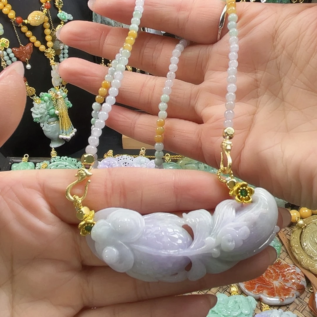 翡翠未镶嵌颈饰代编织