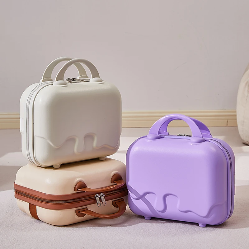 14寸小型轻便化妆箱伴手礼女士收纳化妆包网红复古迷你手提行李箱