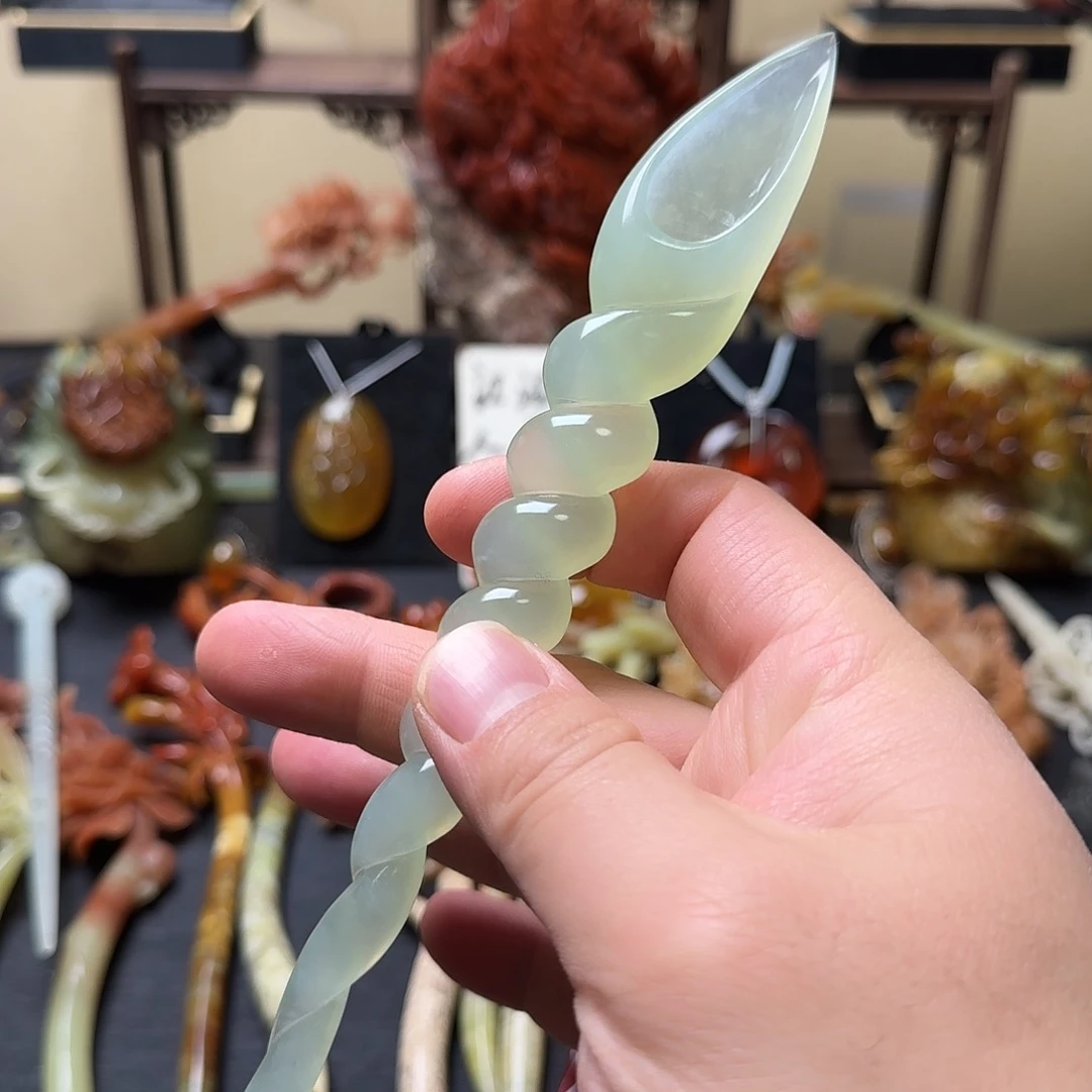 蛇纹石玉未镶嵌发饰