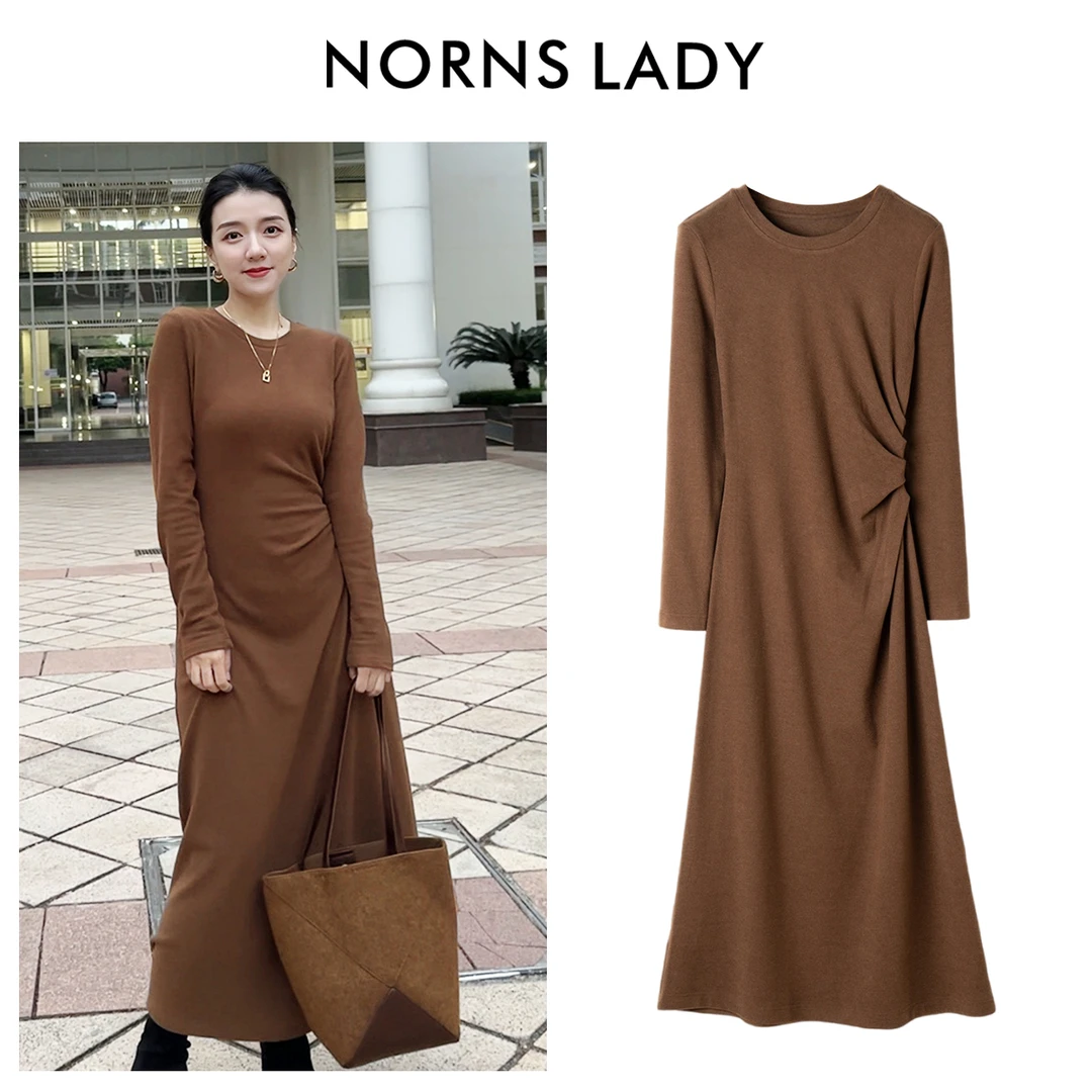 Norns Lady诺恩 【赫本的新衣】秋冬腰部捏褶连衣裙 T23LB04578