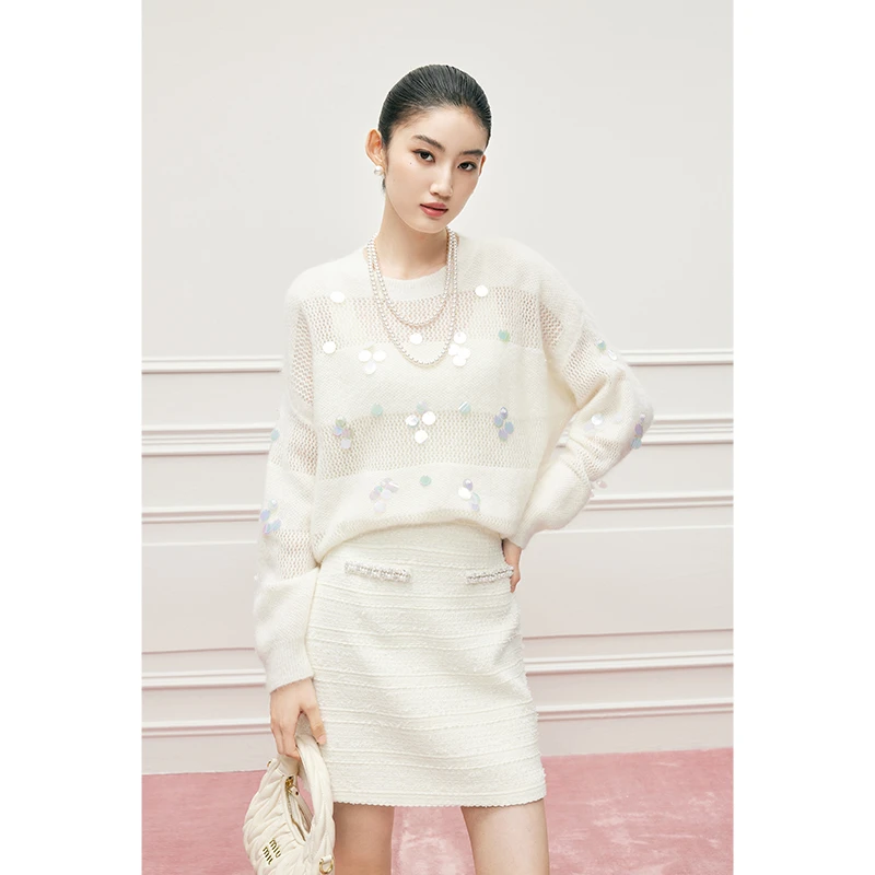 【CC王专属】MandyZhang针织衫女秋套头毛衣上衣MT0707