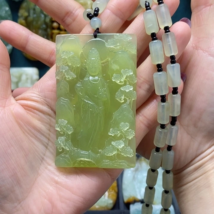 蛇纹石玉挂件未镶嵌不***久