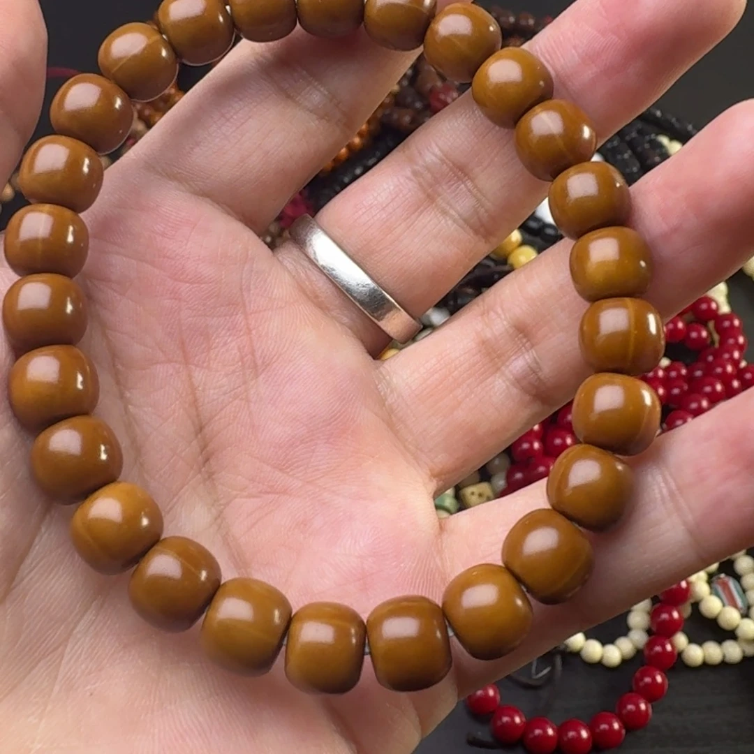 大叶紫檀（黑酸枝木类）猴头手串扎西德勒